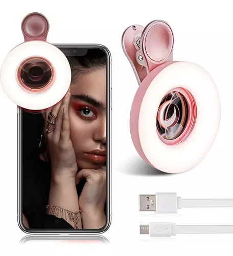 Comprar Anillo de luz para Selfie para teléfono móvil, lámpara de luz de  relleno de belleza, Clip portátil con carga Usb para cámara de fotos,  teléfono móvil y teléfono inteligente