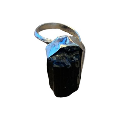 Anillo Con Piedra Turmalina, Ajustable