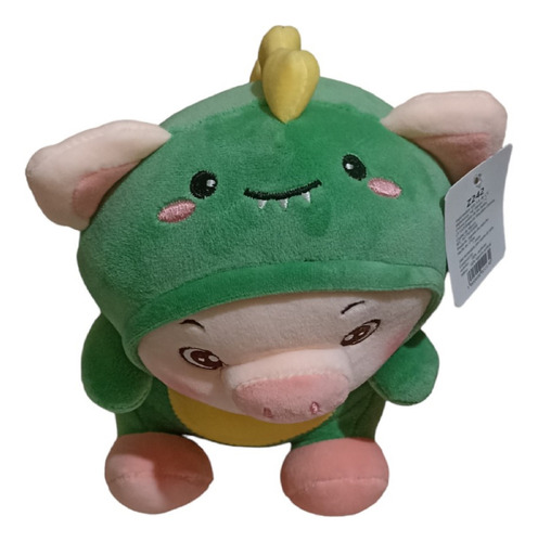 Peluche Cerdito Kawaii Con Disfraz De Dinosaurio Calidad