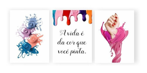 Imagem 1 de 2 de Plaquinha Placa Quadro Mdf 20x30cm Manicure Esmalte Salão