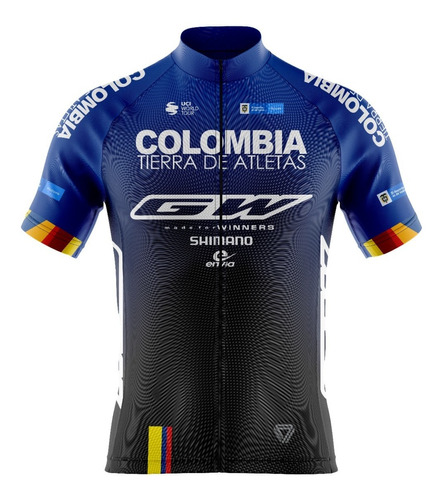 Jersey Ciclismo Ruta Mtb Tierra De Atletas Manga Corta Azul 