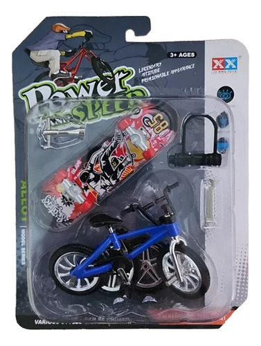 Mini Bicicleta Para Dedos Con Accesorios - Na201637 Ruedas Negras Skate Verde