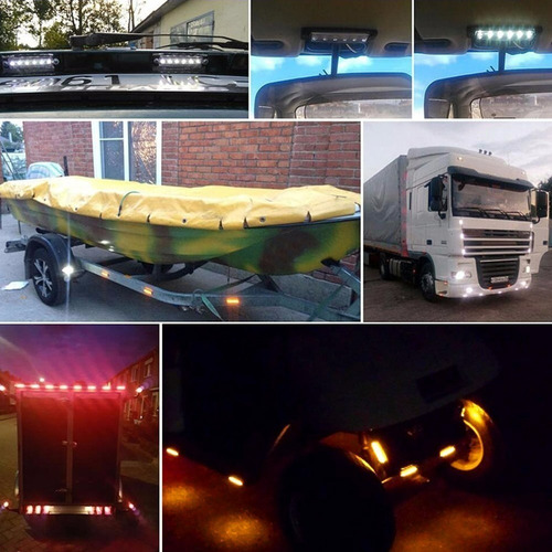 Imagen 8 de 10 de Luz Led Indicadora Lateral Señalizador 24v Camion Trailer