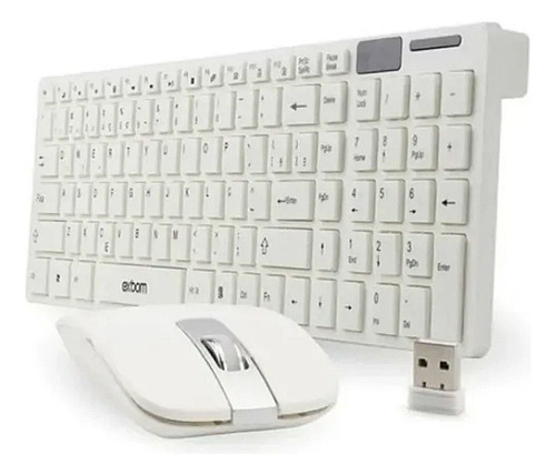 Kit Teclado Mouse Wireless Sem Fio Silencioso Branco