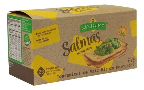 Tostadas De Maíz Salmas Horneadas 23 Paquetes De 3 Pzas C/u