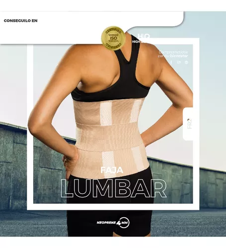 Faja Lumbar Compresión Deportiva Mujer Hombre Ballenada