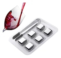 Comprar Set 6 Cubos Hielo Acero Inoxidable Reutilizables + Pinzas 
