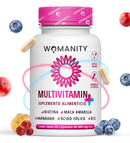 Multivitamínico Mujer 90 Cápsulas Vitaminas Mujeres Womanity