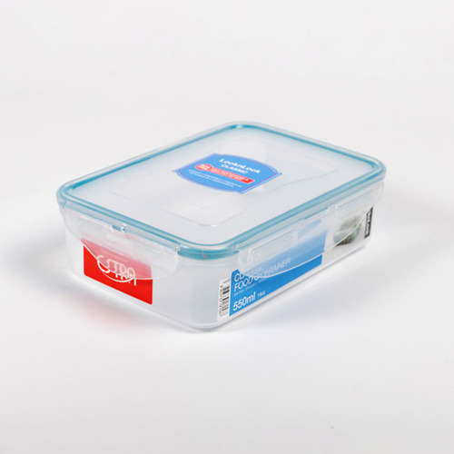 Recipiente Plastico Rectangular Classic 550ml Transparente