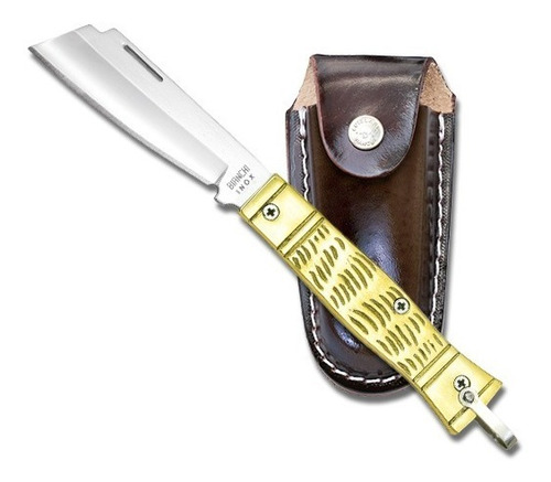 Canivete Bianchi Latão 3 1/4 Tradicional Com Bainha Cor Dourado