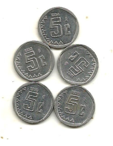 Monedas De 5 Centavos 1992-93-94-95 Y 96 Las Monjitas