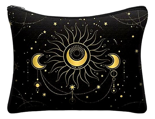 Bolsa Mística Para Tarot Cristales Joyería Y Maquillaje 23cm Color Negro Diseño De La Tela Eclipse