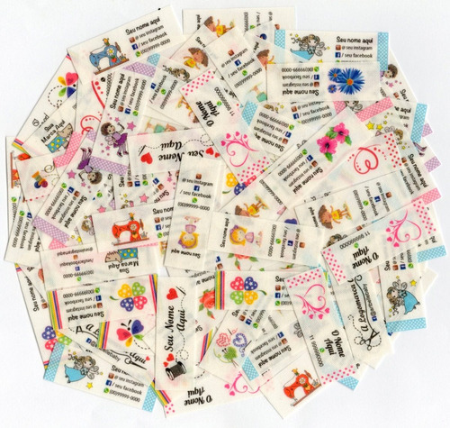 150 Etiquetas Algodão Natural Personalizadas 5x2 Ou 3,8x2,5.