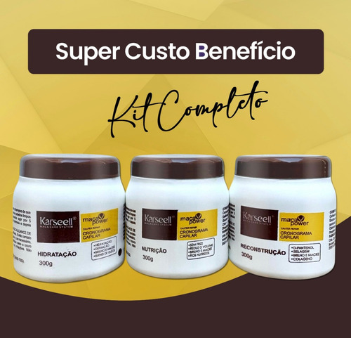 Kit Cronograma Karseell Hidratação Nutrição E Reconstrução