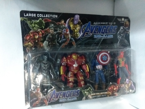 Muñecos Marvel Pantera Negra Hulkbuster Capitán Spiderman X4
