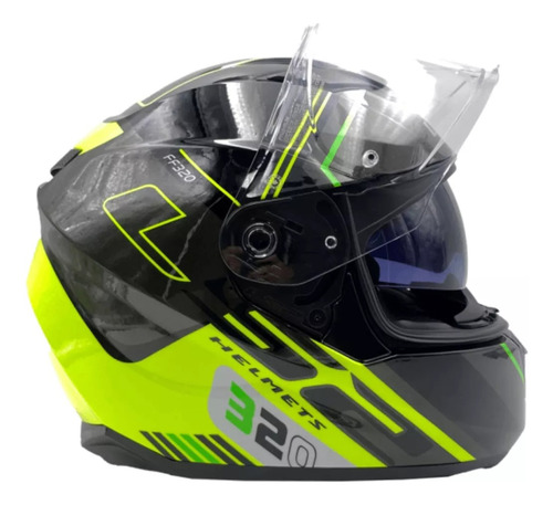 Casco Moto Ls2 320 Strm Evo Sche Bk7c Hivy Doble Visor