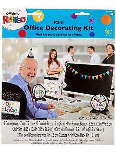 Kit De Decoración De Oficina En Miniatura Oficialmente Retirado Amscan - Accesorios Definitivos Para Fiesta De Jubilación, Únicos Y Divertidos