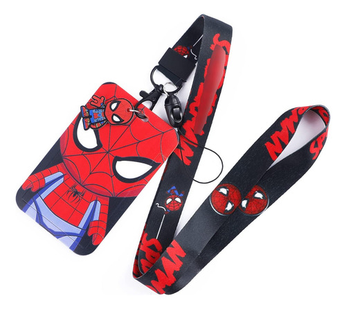 Lanyard De Anime De Superhéroe Spider Soporte De Tarje...