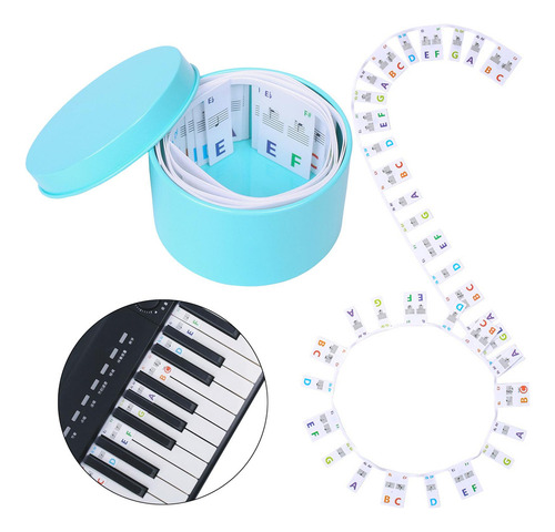 4 Etiqueta De Chave De Piano 61 Teclas Aprendendo Colorida