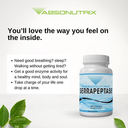 Imagen 4 de 5 de Suplemento Vitamina E Absonutrix Serrapeptase 250,000 Ui Rec
