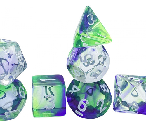 7x Dados De Poliedro, Favores De Fiesta, D4 Letras Blancas