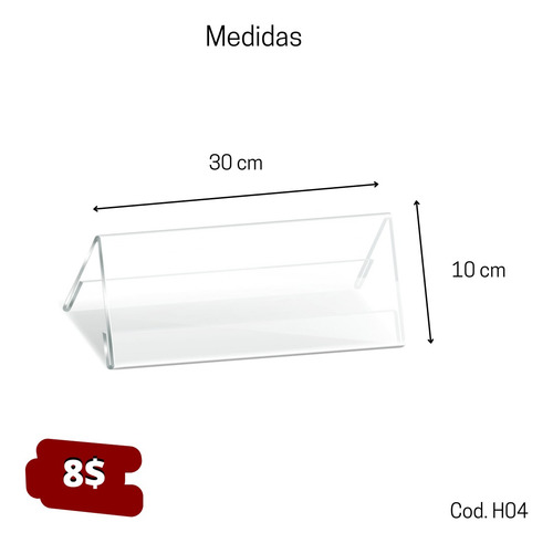 Hablador 30cmx10 Porta Nombres/ Grabalaser/ Acrílico 2mm