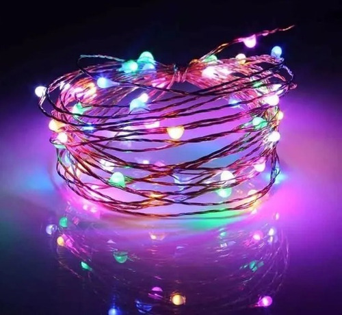 Imagem 3 de 9 de Kit 15 Fio Fada Cordão Luz Cores Natal 3mts 30 Leds+ Pilhas