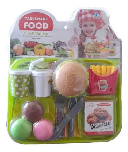 Set De Comida Rápida Y Postre Para Niños - Juego  Didáctico