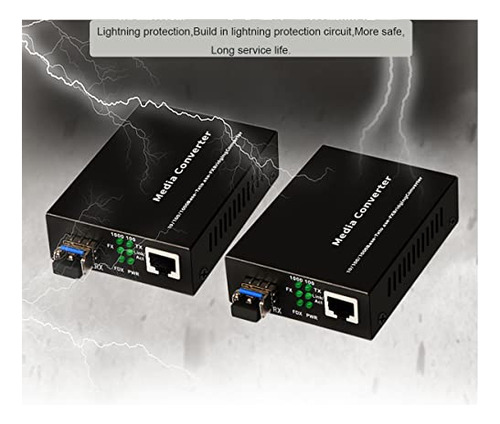 Convertidor De Medios De Fibra Multi-modo Lc Gigabit -