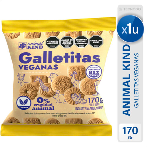 Galletitas Veganas Animal Kind Vainilla Dulces- Mejor Precio