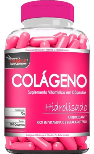 Colágeno Hidrolisado C/ Vitamina C 100 Cáps - Perfect Muscle