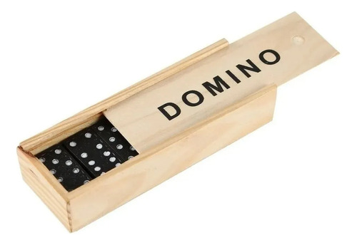 Negro Domino 28 Set En Caja De Madera