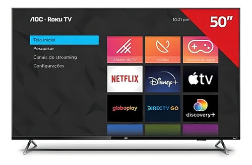 Smart Tv Aoc 50u6125 50'' 4k Led Nova Lacrada + Nfe 2025