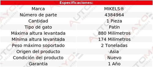 Gato Para Transmisión 2 Ton Mikel's