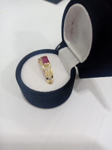 Anel Formatura Pedra Carrê Masculino Ouro 18k