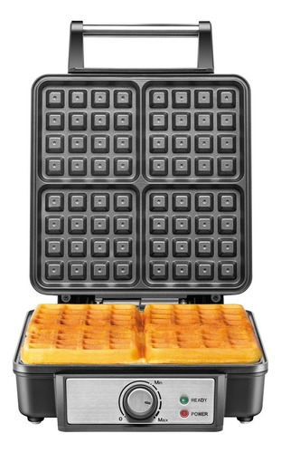 Wafflera Belga Heat+ Premium 4 Rebanadas Acero Masterchef