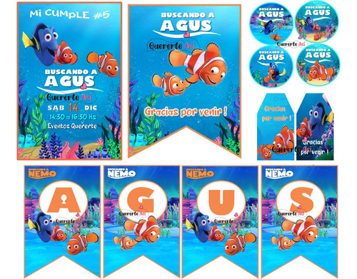 Kit Imprimible Express Personalizado - Buscando A Nemo