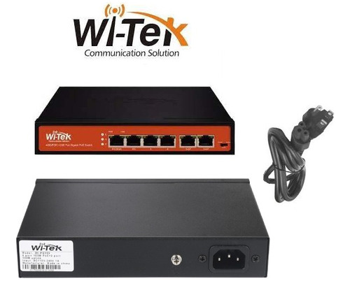 Switch Witek Wi-ps205 4 Puertos Poe 10/100 + 2 Ptos Up-link 