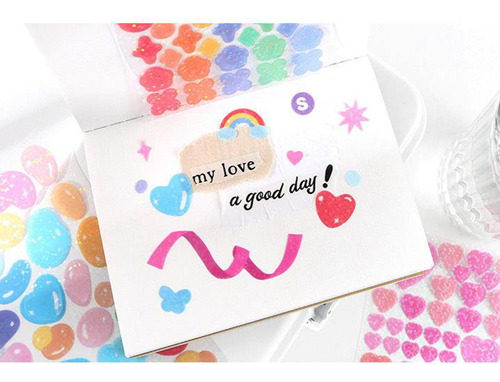 5 Brillante Brillante Stickersheart Estrella Pegatinas Carta