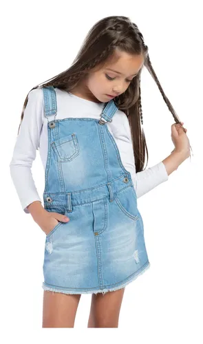 Jardineira short hotsell saia infantil