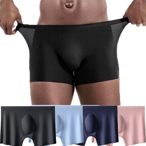 Calzoncillos Cómodos De Seda Fría Para Hombre, 4 Piezas