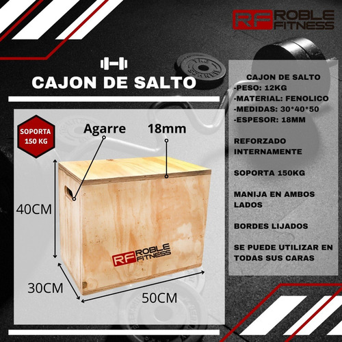 Imagen 2 de 9 de Cajon De Salto Crossfit Fitness 3 Alturas 30x40x50