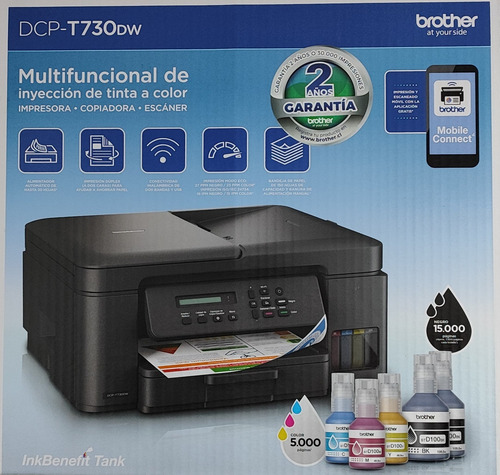 Impresora Multifuncional Brother Tinta Dcp-t730dw Duplex Adf