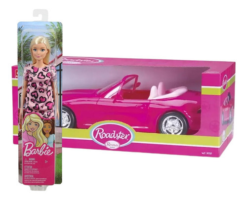 Kit Carro Conversivel Roodstar Carrinho Com Boneca Barbie