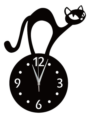 Reloj De Pared Con Forma De Gato Para Habitación Infantil