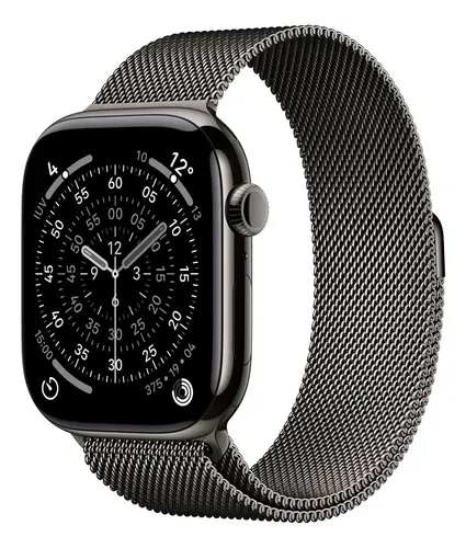 Apple Watch Series 11 GPS + Cellular 46 mm Caixa ardósia de titânio com pulseira ardósia estilo milanês