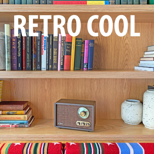 Victrola Radio Fm/am Bluetooth Retro Madera Espresso