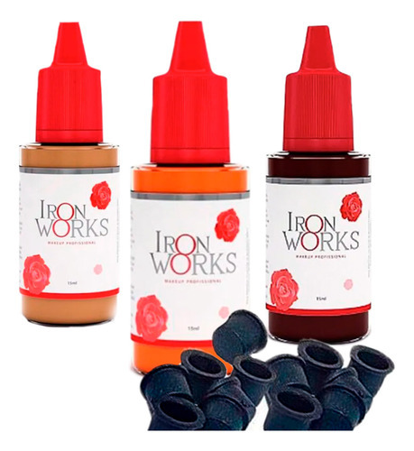 Kit 4 Pigmentos Iron Works 15ml + 1 Diluente Iron Works 30ml Cor Diversos