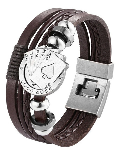 Pulsera Hombre, Brazalete Dije Poker, Regalo Papa,(estuche).