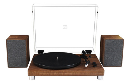 Bandeja De Vinilo En Madera Con Parlantes Y Bluetooth